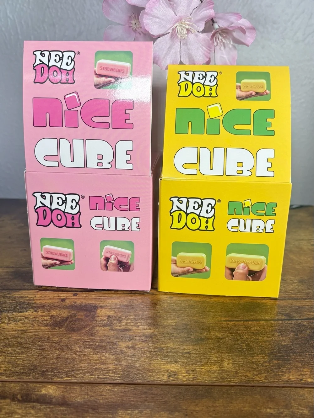 NeeDoh Nice Cube Butter - Pink & Yellow